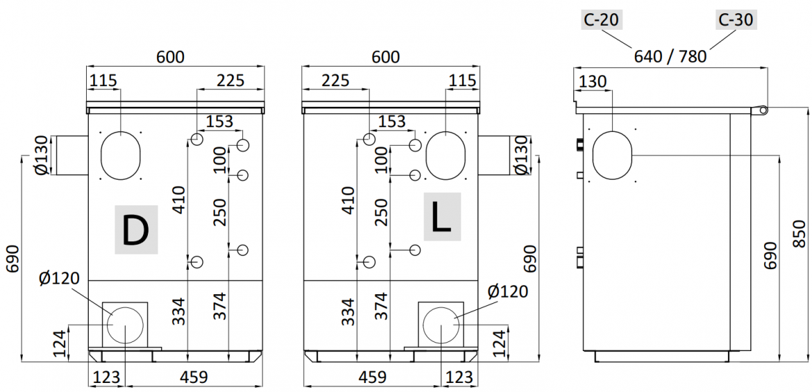 Senko C-20 antracitový, sporák s výmenníkom