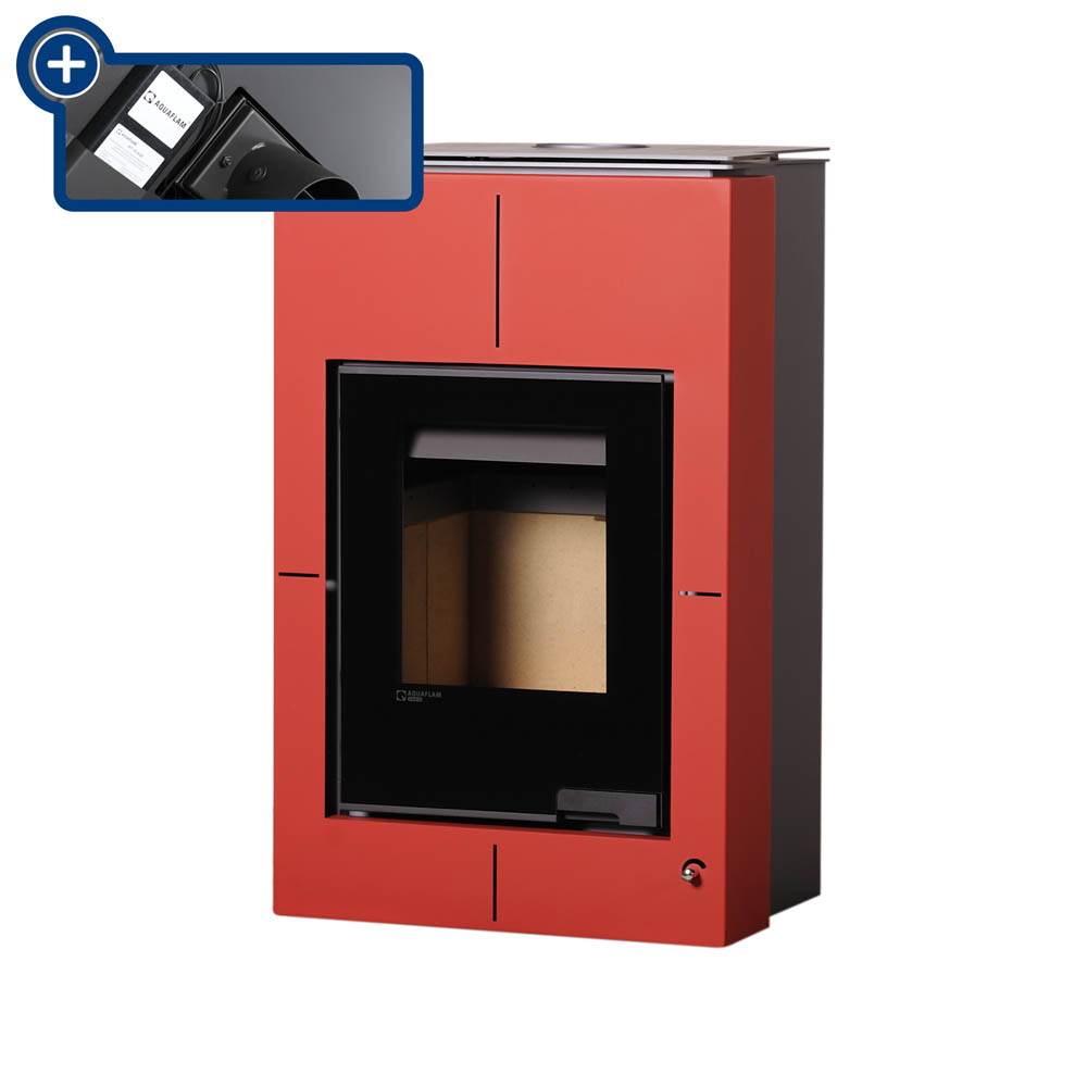 Krbové kachle AQUAFLAM VARIO ® - SAPORO 11/7kW červená, elektronická regulácia