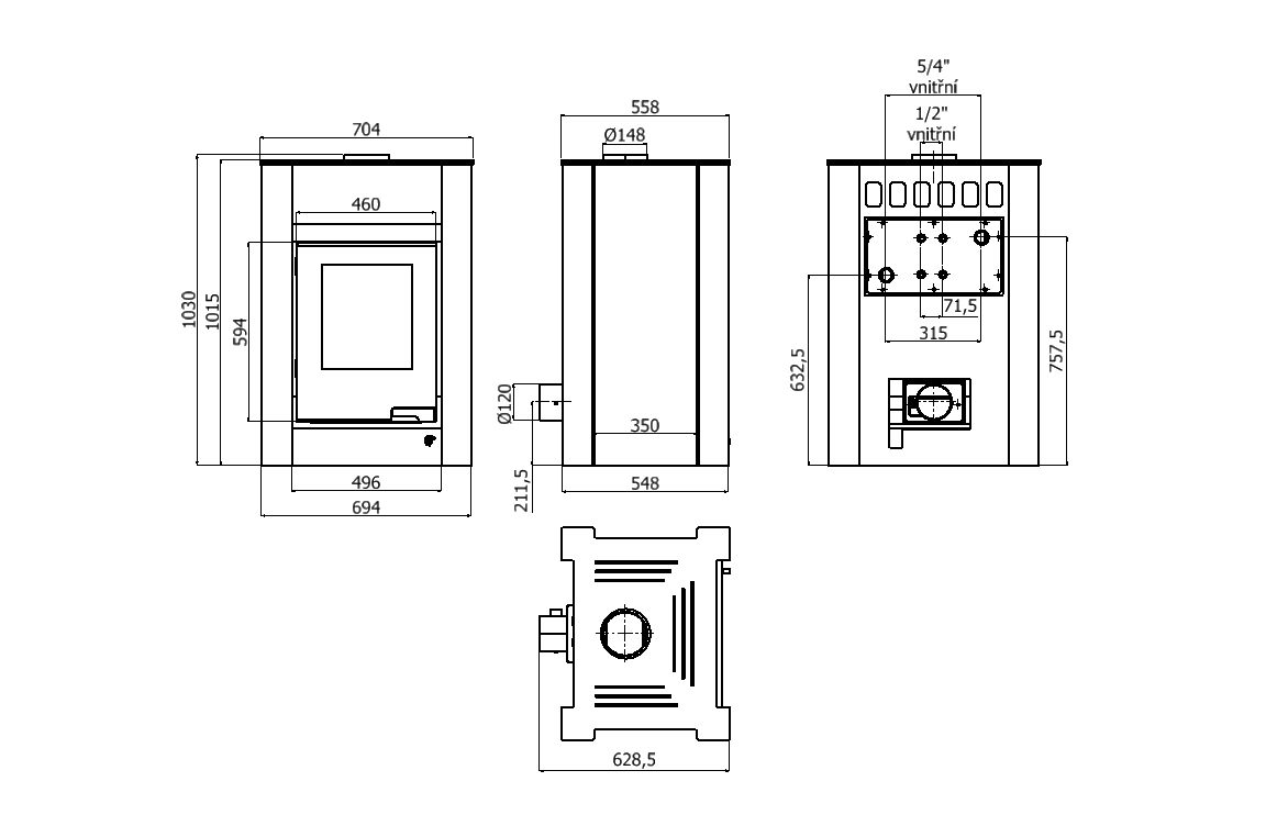Krbové kachle ® - LEND 11/5kW krémová - metalická, elektronická regulácia
