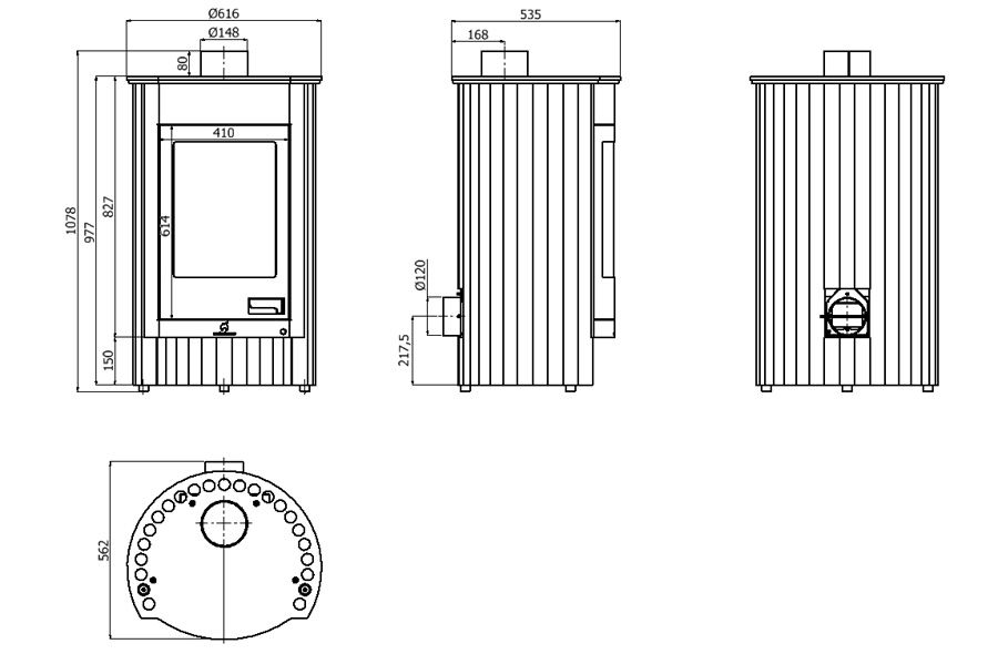 MASTERFLAMME krbové kachle Medie I šedé