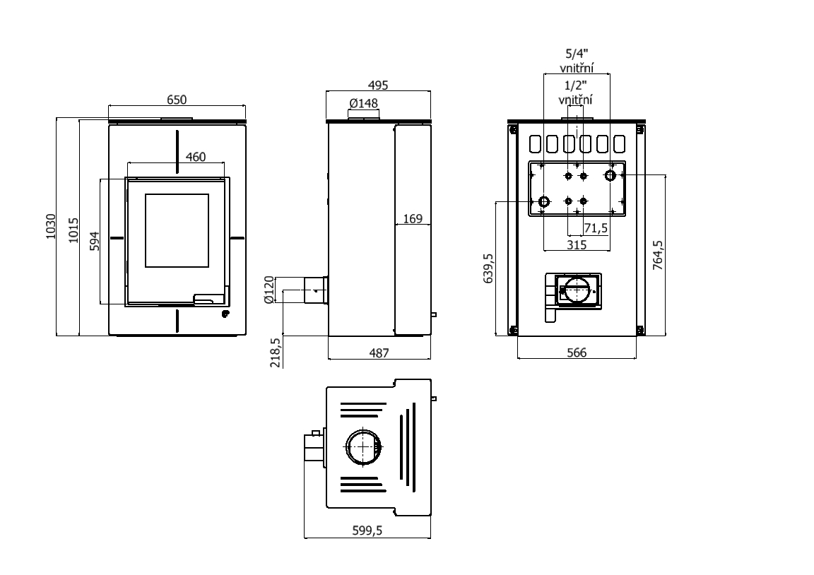 Krbové kachle AQUAFLAM VARIO ® - SAPORO 11/7kW šedá, elektronická regulácia