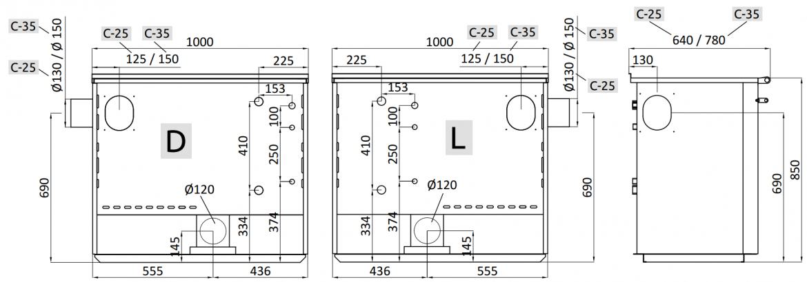 Senko C-25 inox mat, sporák s výmenníkom
