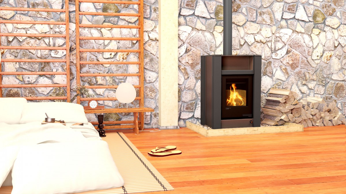 Krbové kachle ® - LEND 11/5kW hnedá - zamatová, elektronická regulácia